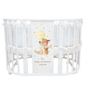 INDIGO Кровать детская Baby Sleep 7в1 (круг/овал, манеж, 2 кресла, стол) массив березы, МДФ, ПВХ (белый Лисичка) INDIGO Кровать детская Baby Sleep 7в1 (круг/овал, манеж, 2 кресла, стол) массив березы, МДФ, ПВХ (белый Лисичка)