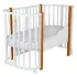 INDIGO Кровать детская Baby Lux 3 в 1 (кровать, манеж, диван) массив березы, МДФ (белый-натуральные стойки) INDIGO Кровать детская Baby Lux 3 в 1 (кровать, манеж, диван) массив березы, МДФ (белый-натуральные стойки)