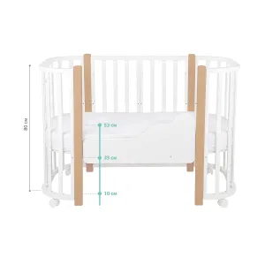 INDIGO Кровать детская Baby Lux 3 в 1 (кровать, манеж, диван) массив березы, МДФ (белый-натуральные стойки) INDIGO Кровать детская Baby Lux 3 в 1 (кровать, манеж, диван) массив березы, МДФ (белый-натуральные стойки)
