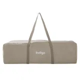 INDIGO Манеж-кровать Fortuna, лен, 2 уровня, москитка, 2 кольца, (упак.1шт) (бежевый)