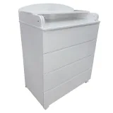 INDIGO Комод Style 800/4 с широким пеленальным столиком, МДФ (белый-белый)