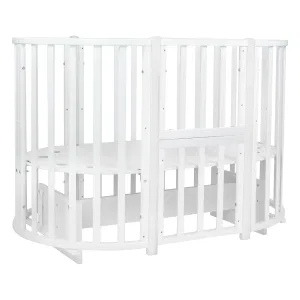 INDIGO Кровать детская Born 7в1 с поперечным маятником (круг/овал, манеж, 2 кресла, стол) массив (белый-белый NEW) INDIGO Кровать детская Born 7в1 с поперечным маятником (круг/овал, манеж, 2 кресла, стол) массив (белый-белый NEW)