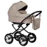 INDIGO Коляска BARBARA ECO Classic 2в1 (Be 02 (св.бежевая кожа)