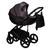 INDIGO Коляска TOUR ECO 2в1 (Te 08 (черная кожа + фиолетовый)