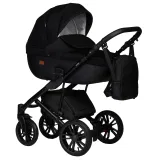 INDIGO Коляска MIO S 2в1 (02 (черная кожа + черный)