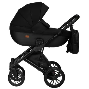 INDIGO Коляска MIO S 2в1 (02 (черная кожа + черный) INDIGO Коляска MIO S 2в1 (02 (черная кожа + черный)