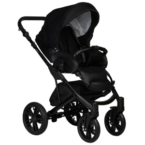 INDIGO Коляска MIO S 2в1 (02 (черная кожа + черный) INDIGO Коляска MIO S 2в1 (02 (черная кожа + черный)