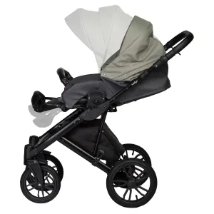 INDIGO Коляска MIO S 2в1 (05 (т.серая кожа + зеленый) INDIGO Коляска MIO S 2в1 (05 (т.серая кожа + зеленый)