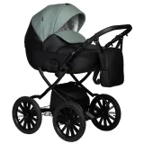 INDIGO Коляска MIO ECO 2в1 Plus 14 (05 (черная кожа + шалфей кожа)