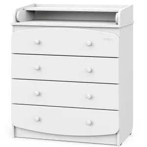 INDIGO Комод Classic 800/4 c откидным пеленальным столиком, МДФ, ЛДСП (белый-белый) INDIGO Комод Classic 800/4 c откидным пеленальным столиком, МДФ, ЛДСП (белый-белый)