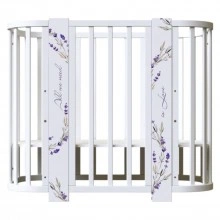 INDIGO Кровать детская Baby Line 5 в 1 (ложе 70х100 и 70х140) с поперечным маятником, массив бере (лаванда)