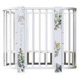 INDIGO Кровать детская Baby Line 5 в 1 (ложе 70х100 и 70х140) с поперечным маятником, массив бере (листочки)