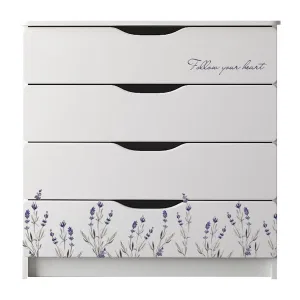 INDIGO Комод Baby Line 800/4 с узким пеленальным столиком, ЛДСП, МДФ (лаванда) INDIGO Комод Baby Line 800/4 с узким пеленальным столиком, ЛДСП, МДФ (лаванда)