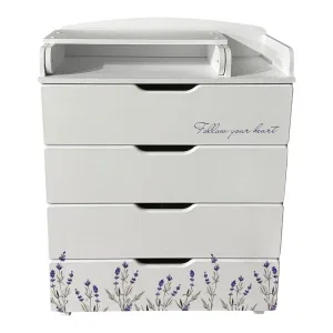 INDIGO Комод Baby Line 800/4 с узким пеленальным столиком, ЛДСП, МДФ (лаванда) INDIGO Комод Baby Line 800/4 с узким пеленальным столиком, ЛДСП, МДФ (лаванда)
