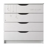 INDIGO Комод Baby Line 800/4 с узким пеленальным столиком, ЛДСП, МДФ (звездочки)