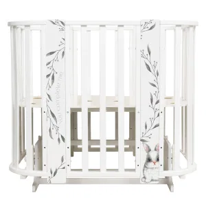 INDIGO Кровать детская Baby Line 5 в 1 (ложе 70х100 и 70х140) с поперечным маятником, массив бере (зайка) INDIGO Кровать детская Baby Line 5 в 1 (ложе 70х100 и 70х140) с поперечным маятником, массив бере (зайка)