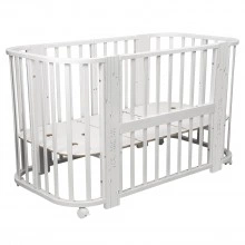 INDIGO Кровать детская Baby Line 5 в 1 (ложе 70х100 и 70х140) с поперечным маятником, массив бере (звездочки)