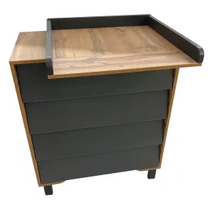 INDIGO Комод Norden 800/4 ЛДСП, шариковые направляющие (натуральный-графит) INDIGO Комод Norden 800/4 ЛДСП, шариковые направляющие (натуральный-графит)