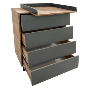 INDIGO Комод Norden 800/4 ЛДСП, шариковые направляющие (натуральный-графит) INDIGO Комод Norden 800/4 ЛДСП, шариковые направляющие (натуральный-графит)