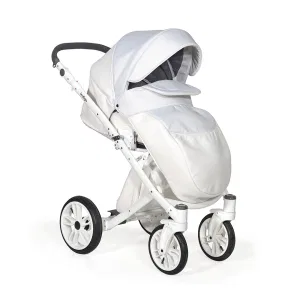 INDIGO Коляска PORTO 2в1 (Po 07 (белая кожа + белый узор) INDIGO Коляска PORTO 2в1 (Po 07 (белая кожа + белый узор)