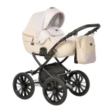 INDIGO Коляска PORTO Classic 14 (Po 03 (бежевая кожа + бежевый лен)