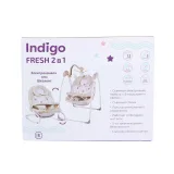 INDIGO Электронные качели FRESH (0-15 кг), с адаптером, п/у, 12 мел., 5 скоростей (упак.2 шт.) (голубой)