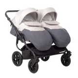 Коляска для двойни CHARLOTTE Sity DUO (Indigo) (Cs 01 (т.серый + св.бежевый))