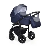 Коляска 3в1 Indigo CHARLOTTE 18 F - Ch 32 (т.синий+джинс)