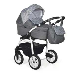 Коляска 3в1 Indigo CHARLOTTE 18 F - Ch 40 (т.серый+серый узор) Коляска 3в1 Indigo CHARLOTTE 18 F - Ch 40 (т.серый+серый узор)