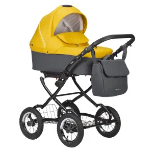 Коляска CHARLOTTE Sity Classic 12 (Indigo) (Cs 08 (т.серый+желтый)) Коляска CHARLOTTE Sity Classic 12 (Indigo) (Cs 08 (т.серый+желтый))