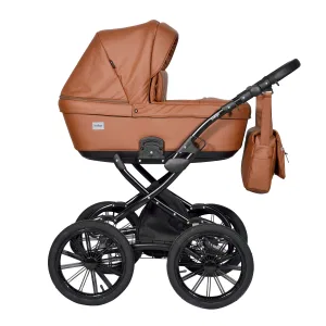 Коляска BROCO Eco Plus 14 (Indigo) (Be 06 (коричневая кожа)) Коляска BROCO Eco Plus 14 (Indigo) (Be 06 (коричневая кожа))