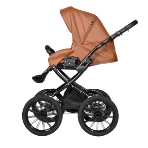 Коляска BROCO Eco Plus 14 (Indigo) (Be 06 (коричневая кожа)) Коляска BROCO Eco Plus 14 (Indigo) (Be 06 (коричневая кожа))