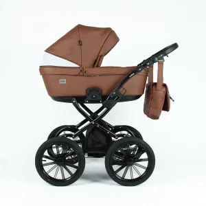 Коляска BROCO Eco Plus 14 (Indigo) (Be 06 (коричневая кожа)) Коляска BROCO Eco Plus 14 (Indigo) (Be 06 (коричневая кожа))