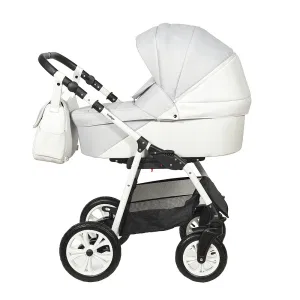 Коляска ALMA Lux 2в1 (Indigo) (Al 04 (белая кожа+св.серый)) Коляска ALMA Lux 2в1 (Indigo) (Al 04 (белая кожа+св.серый))
