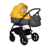 Коляска CHARLOTTE Sity 2в1 (Indigo) (Cs 08 (т.серый + желтый))