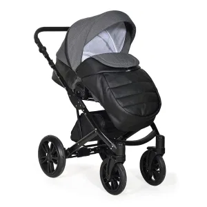 Коляска MIO+F 3в1 (Indigo) (Mi 07 (черная кожа+черный узор)) Коляска MIO+F 3в1 (Indigo) (Mi 07 (черная кожа+черный узор))