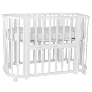 *Кровать детская Indigo Baby Lux 3 в 1 (кровать, манеж, диван) массив березы, МДФ (белый-белые стойки) *Кровать детская Indigo Baby Lux 3 в 1 (кровать, манеж, диван) массив березы, МДФ (белый-белые стойки)