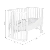 *Кровать детская Indigo Baby Lux 3 в 1 (кровать, манеж, диван) массив березы, МДФ (белый-белые стойки)